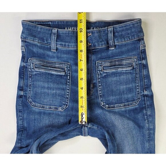 American Eagle Outfitters Size 4 Regular Womens 30" Inseam Super High Rise Flare - Picture 3 of 13